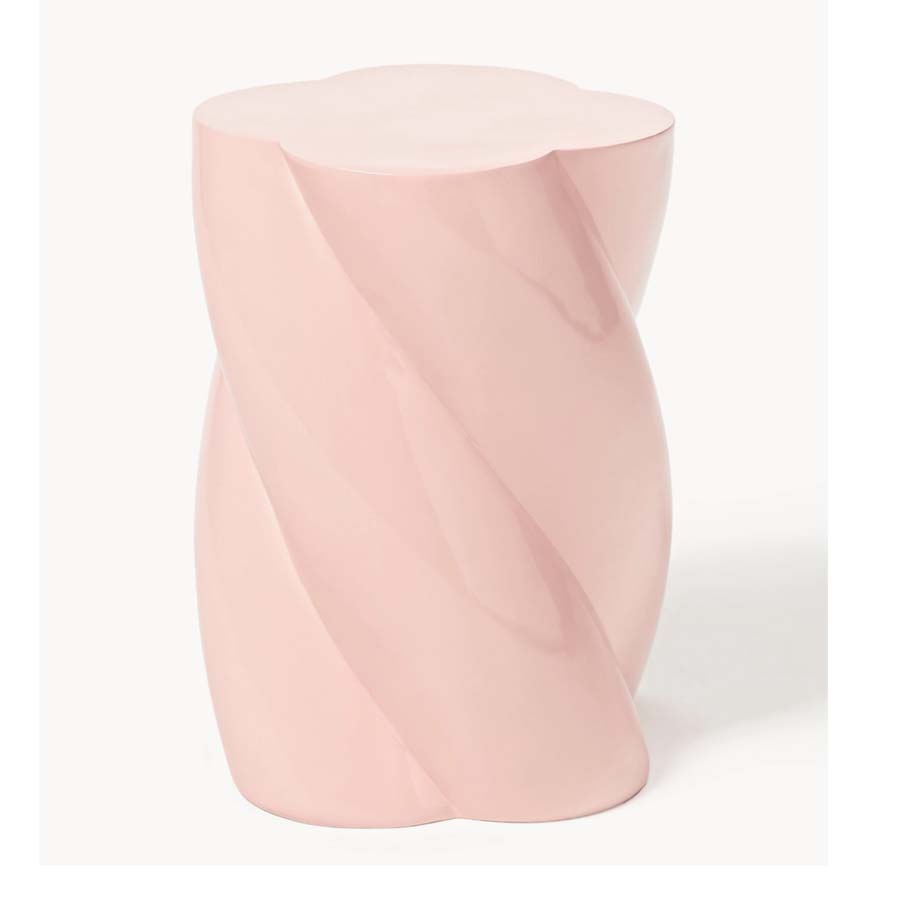 Tavolino in fibra di vetro rosa