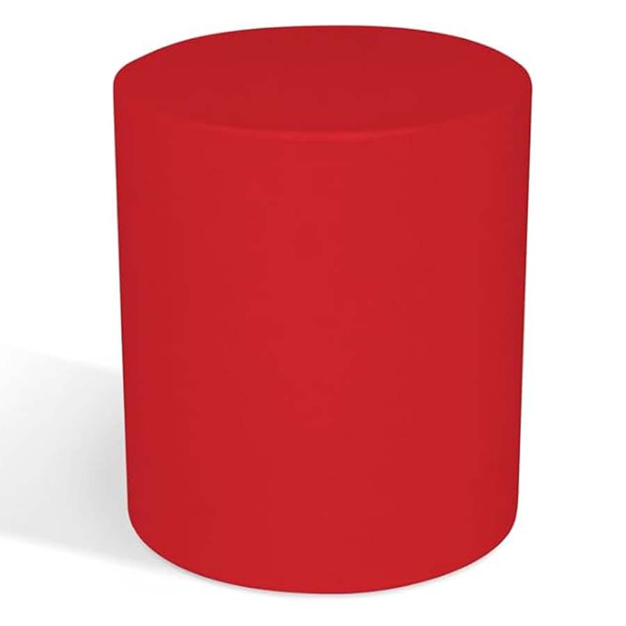 Tavolino a cilindro rosso in plastica